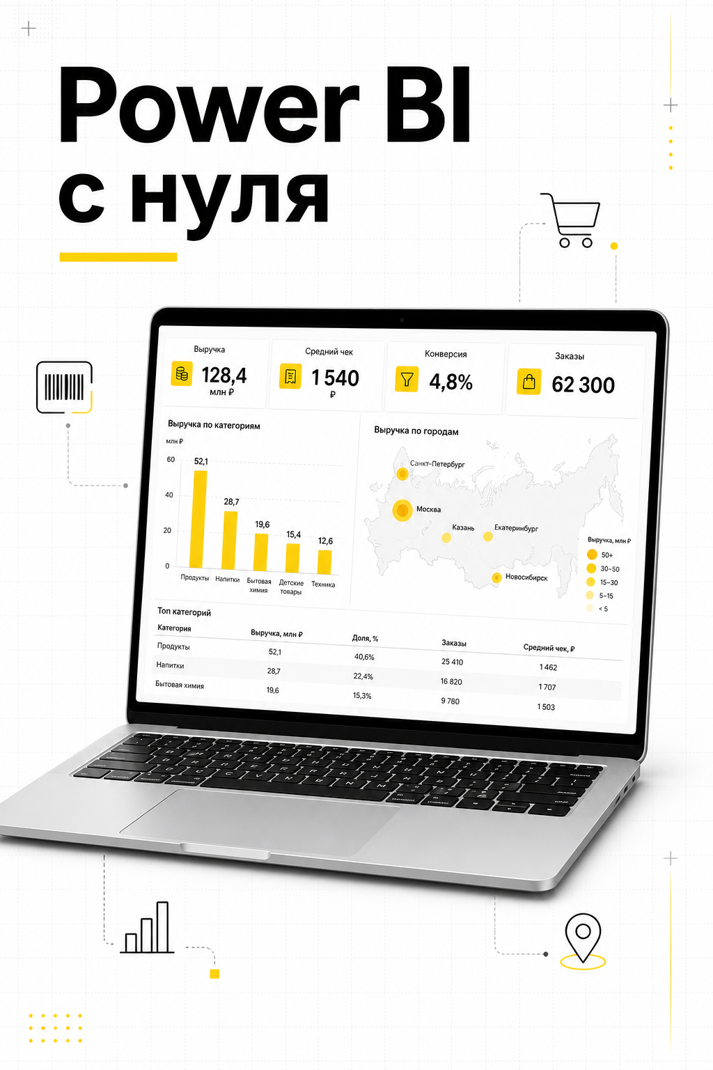 Power BI с нуля: от файлов до интерактивного дашборда